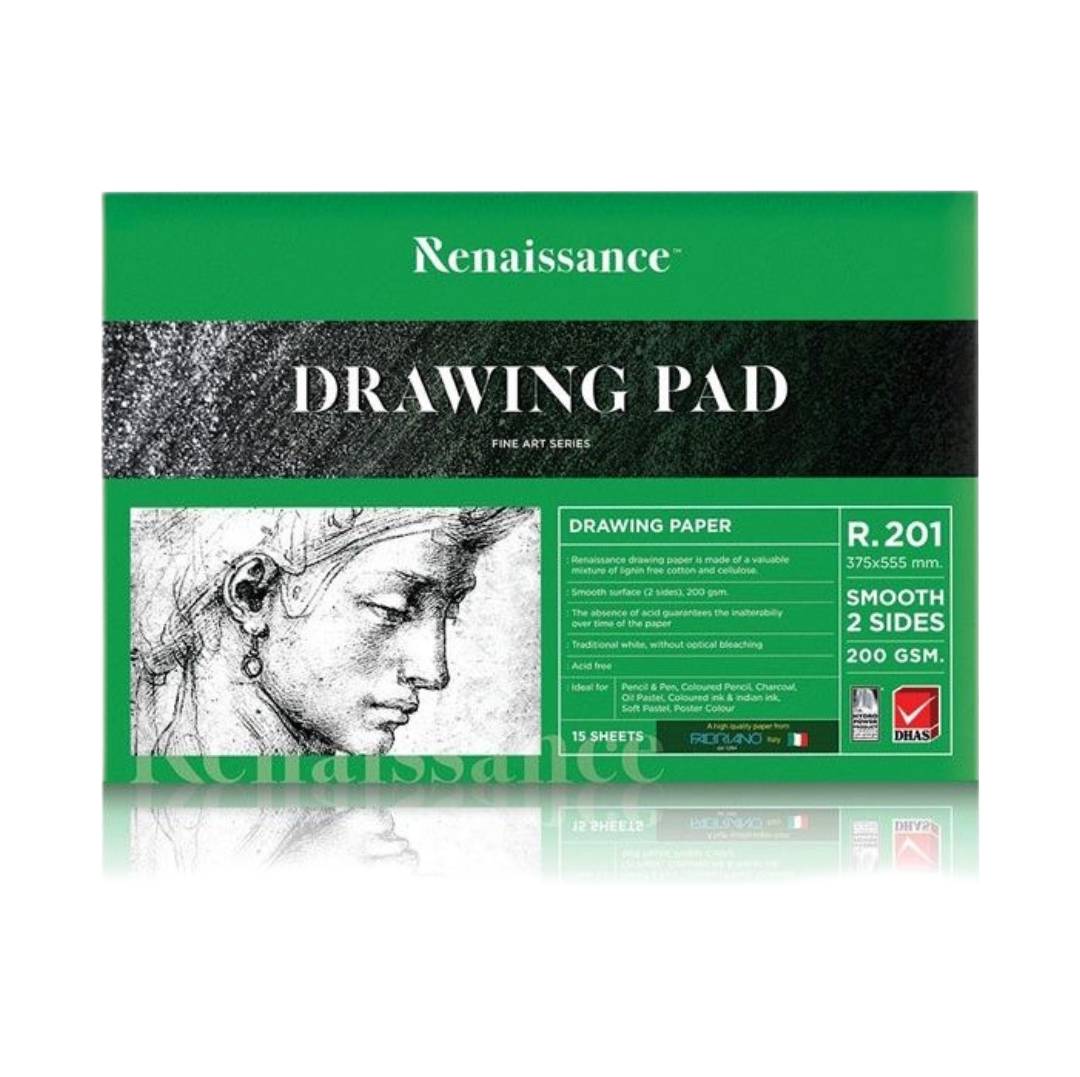 สมุดวาดเขียน เรนาซองซ์ <br> 200แกรม รุ่นR2 15แผ่น <br> ผิวเรียบ