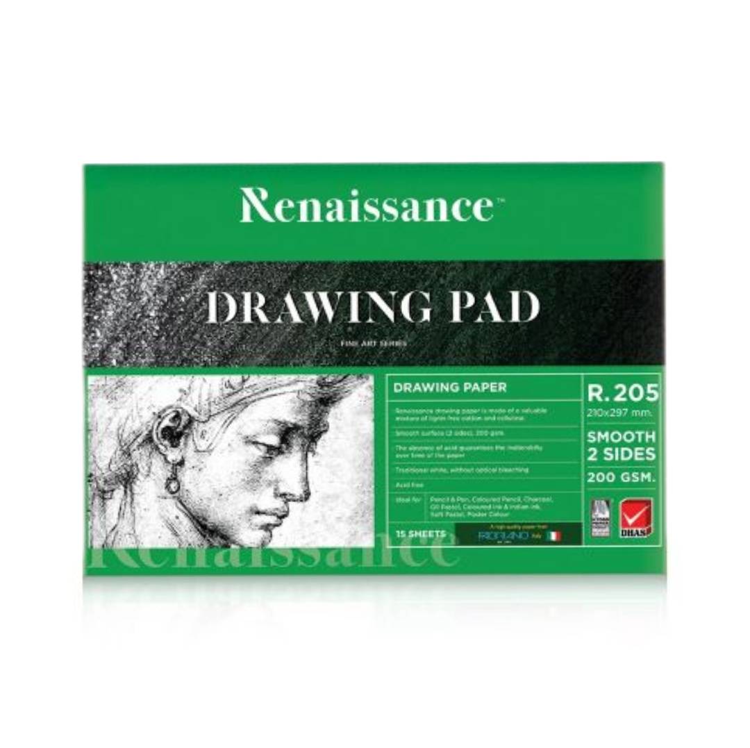 สมุดวาดเขียน เรนาซองซ์ <br> 200แกรม รุ่นR2 15แผ่น <br> ผิวเรียบ