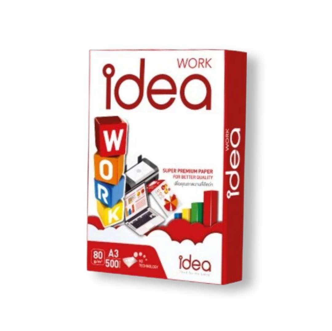 กระดาษถ่ายเอกสาร 80g A3 <br> 500แผ่น/รีม Idea Work