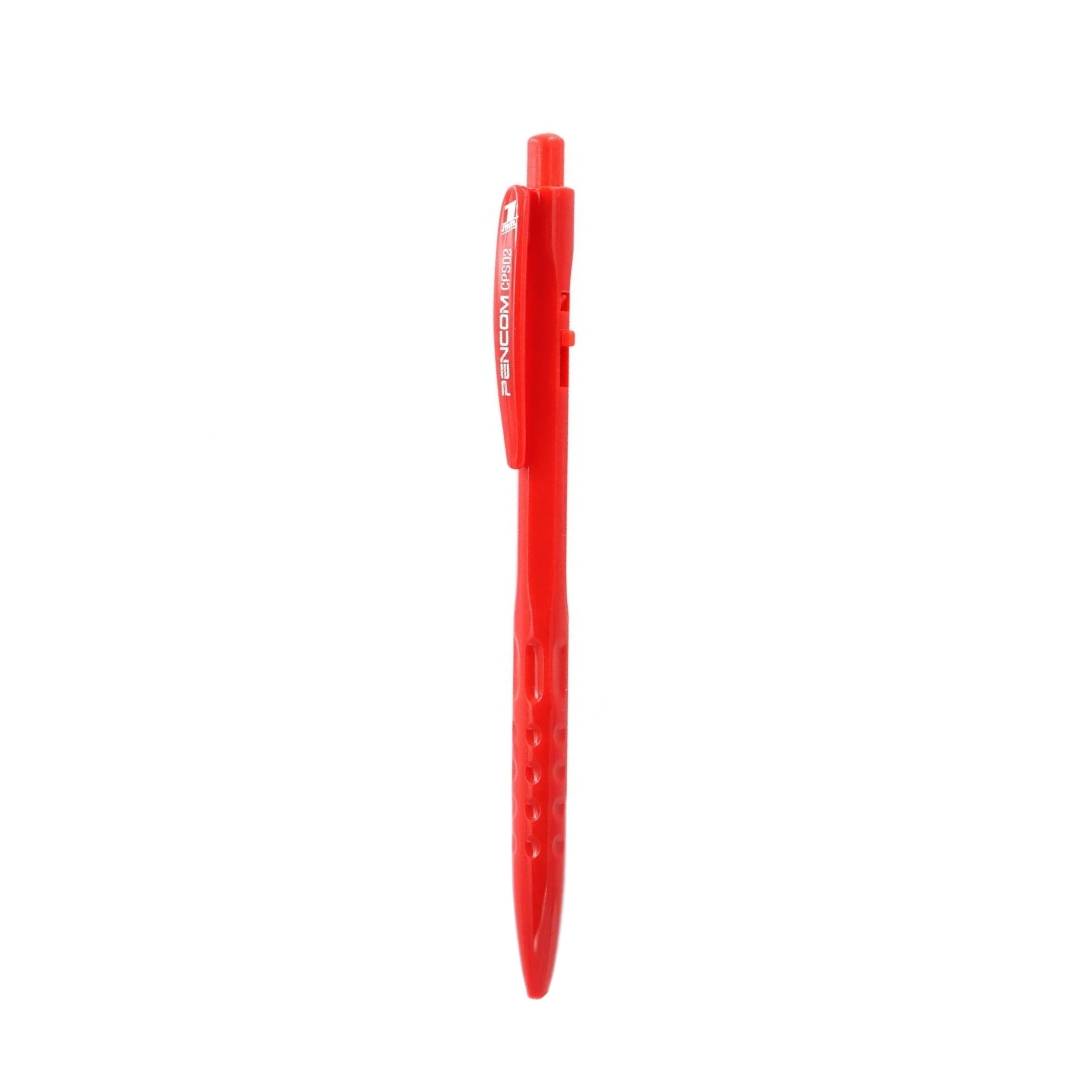 ปากกาลูกลื่น เพนคอม CPS02 <br> 1.0มม. สีแดง 50ด้าม/แพ็ค