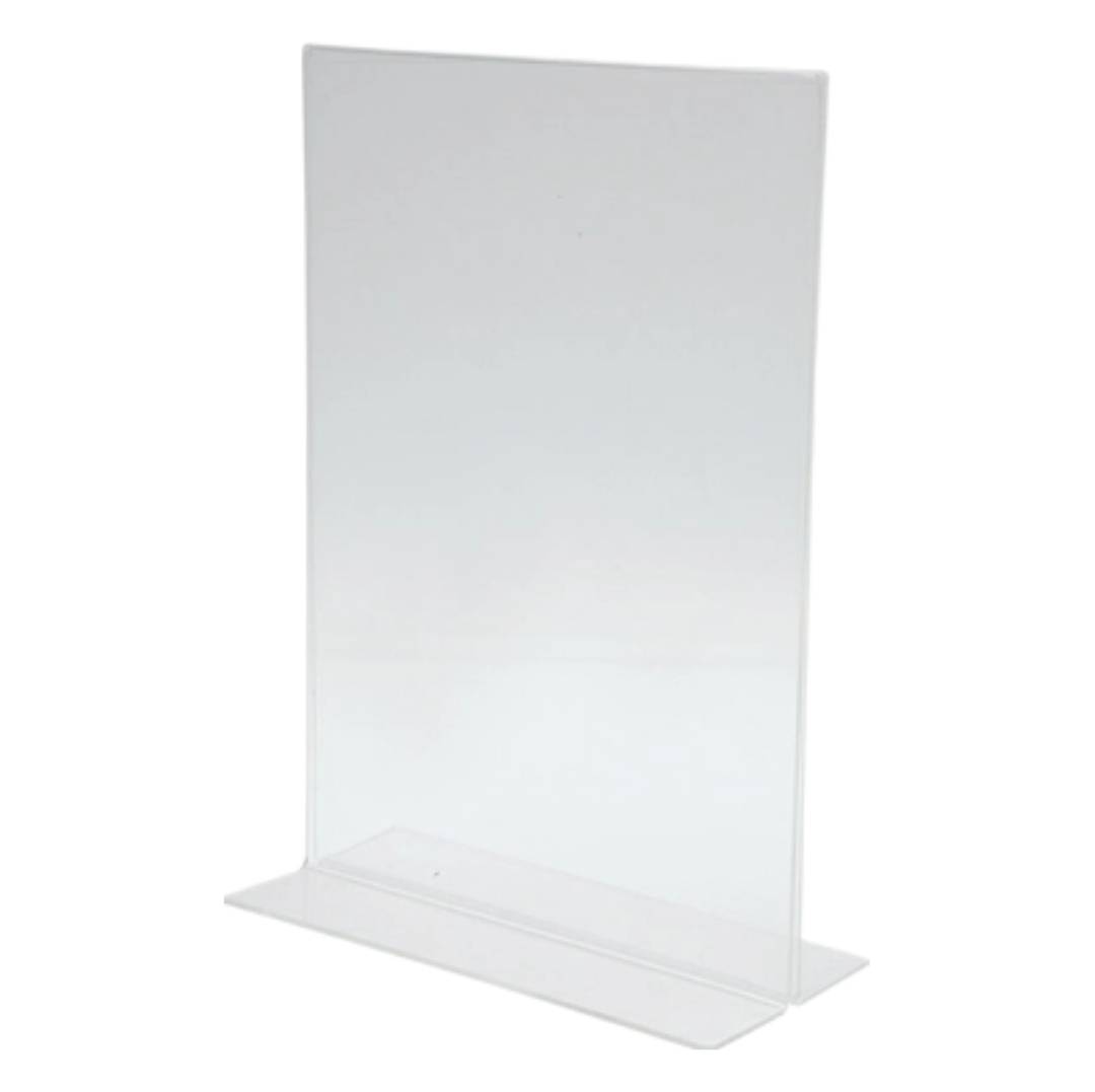 ป้ายอะคริลิคตั้งโต๊ะ แพลนโก <br> แนวตั้ง 2หน้า <br> 10x16ซม.