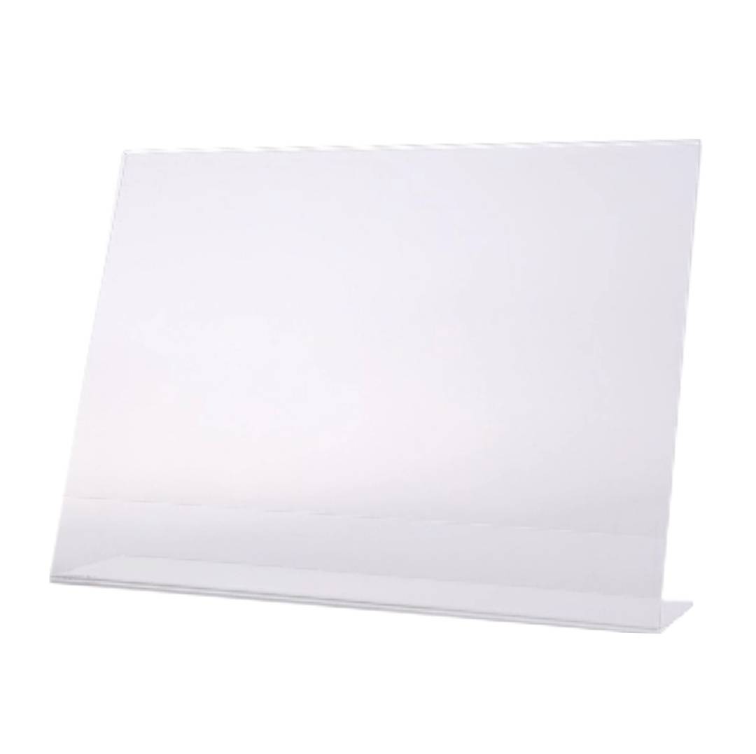 ป้ายอะคริลิคตั้งโต๊ะ แพลนโก <br> แนวนอนเอียง 1หน้า <br> 15x21ซม. (A5)