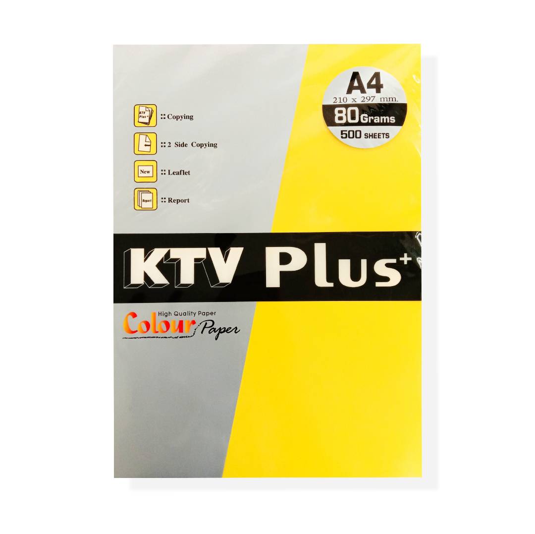 กระดาษปอนด์สี KTV Plus 80g <br> A4 500 แผ่น/รีม