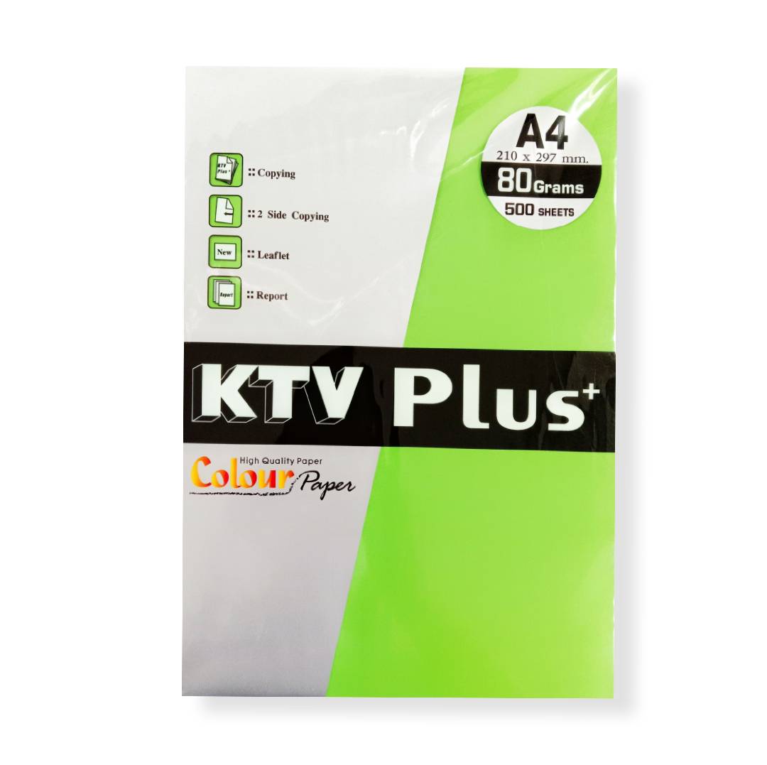 กระดาษปอนด์สี KTV Plus 80g <br> A4 500 แผ่น/รีม