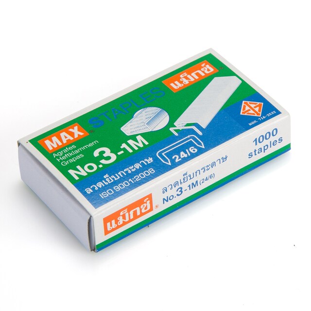 ลวดเย็บกระดาษ แม็กซ์ <br> 3-1M (24กล่อง/แพ็ค)