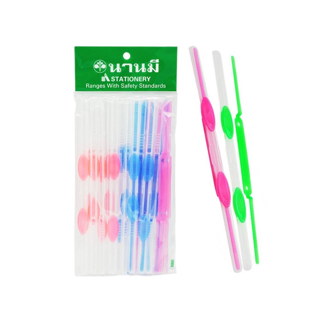 ลิ้นแฟ้มพลาสติก นานมี <br> NM-222 12ชุด/แพ็ค