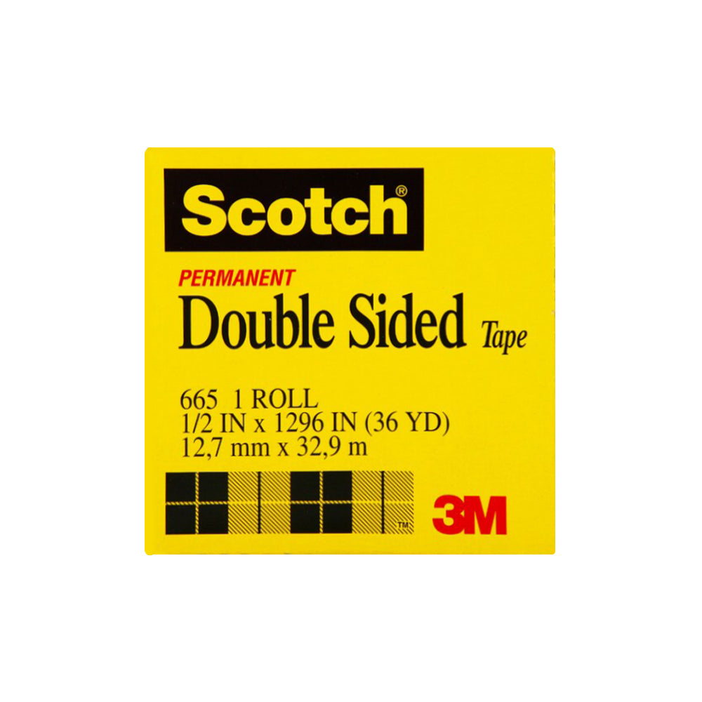 เทปใสกาว 2 หน้า 3M665 1/2นิ้ว x 36หลา