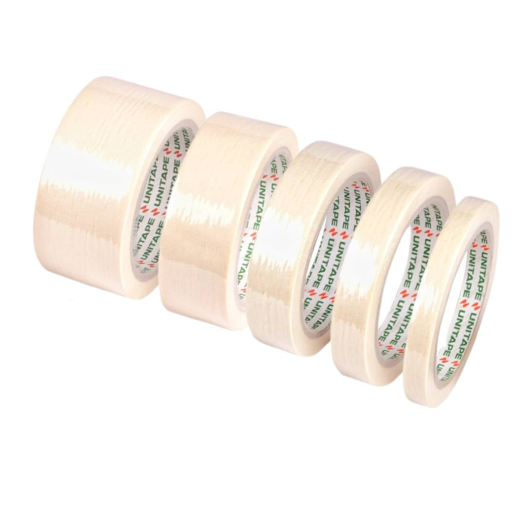 เทปกระดาษกาวย่น <br> 0.5นิ้ว/0.75นิ้ว/1นิ้ว/1.5นิ้ว/2นิ้วx25หลา <br> ยูนิเทป