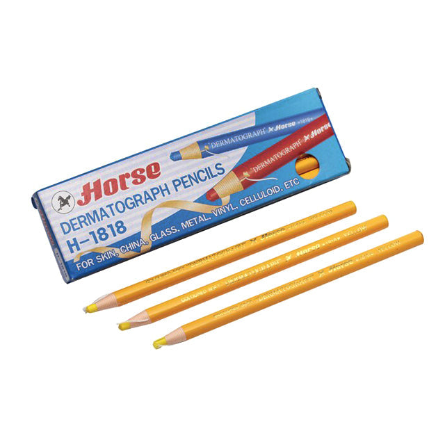 ดินสอเขียนกระจก ตราม้า <br> H-1818 สีเหลือง (12แท่ง/กล่อง)