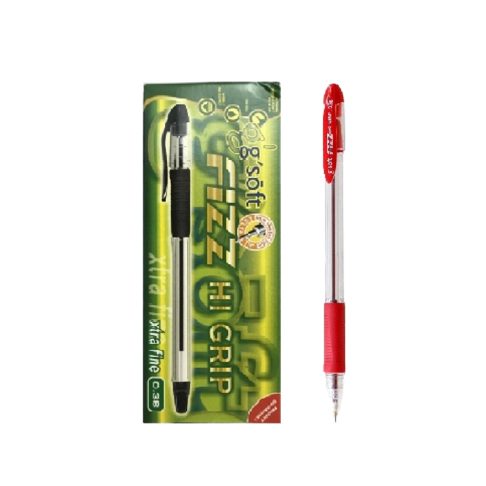 ปากกาลูกลื่น จีซอฟท์  <br>HI-GRIP 0.38 มม. <br>12ด้าม/กล่อง