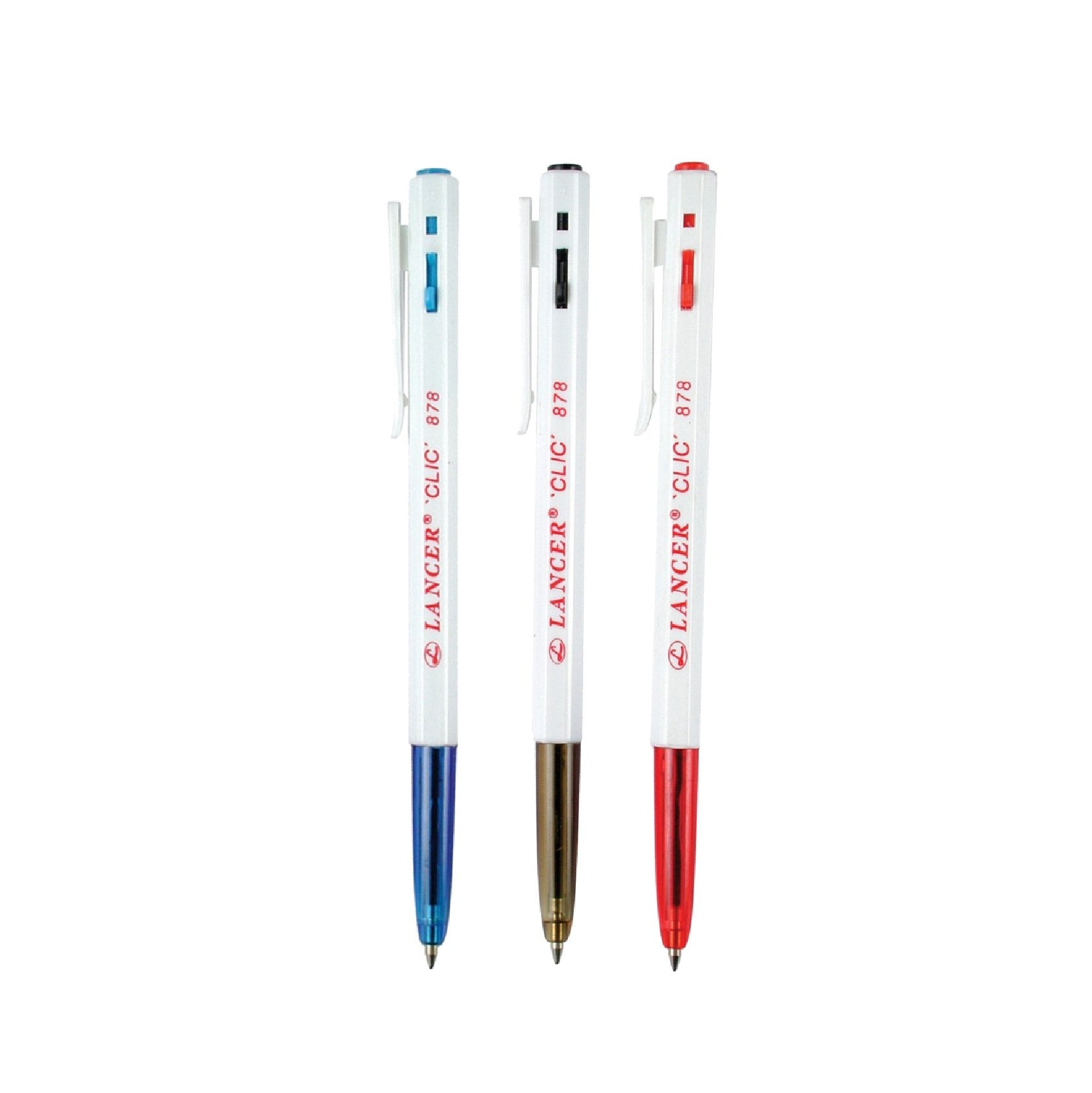 ปากกาลูกลื่น แลนเซอร์ <br>Clic 878 50ด้าม/กระปุก