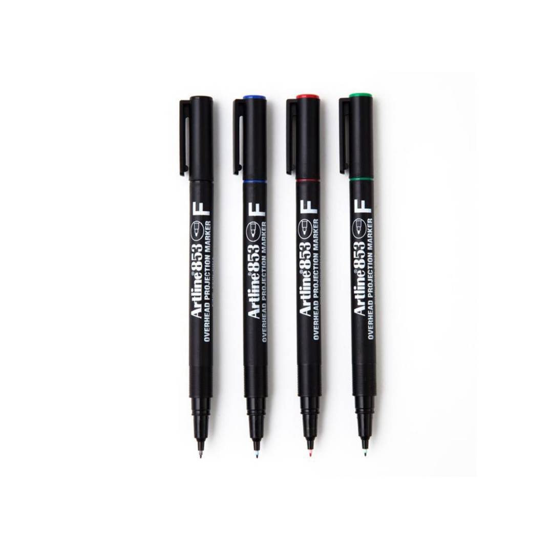 ปากกาเขียนแผ่นใส อาร์ตไลน์ <br> EK-853 F 0.5มม. ลบไม่ได้