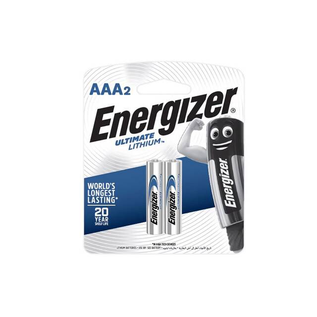 ถ่านลิเธียม Energizer <br> AAA  2ก้อน/แพ็ค