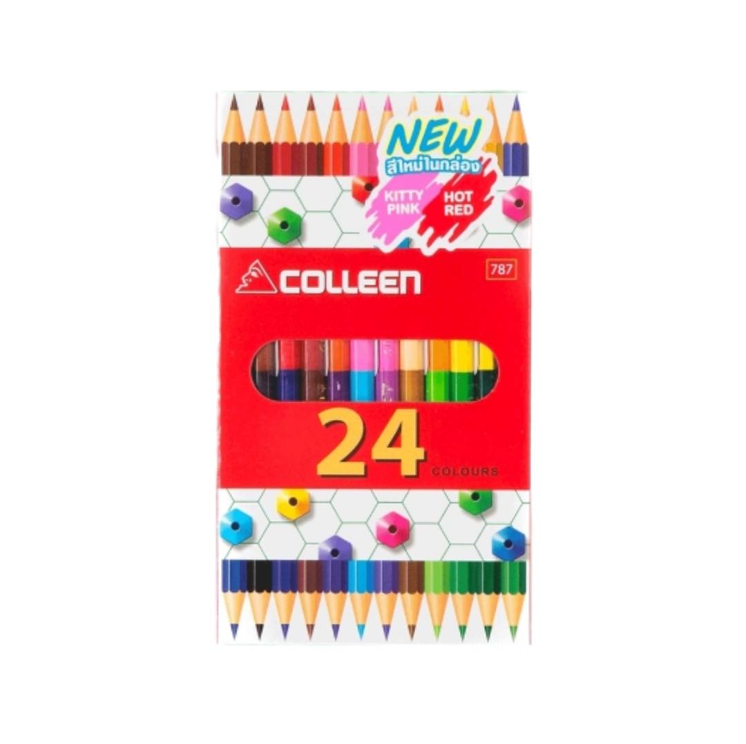 ดินสอสีไม้ คอลลีน 787 <br> 24สี 12แท่ง (2หัว)