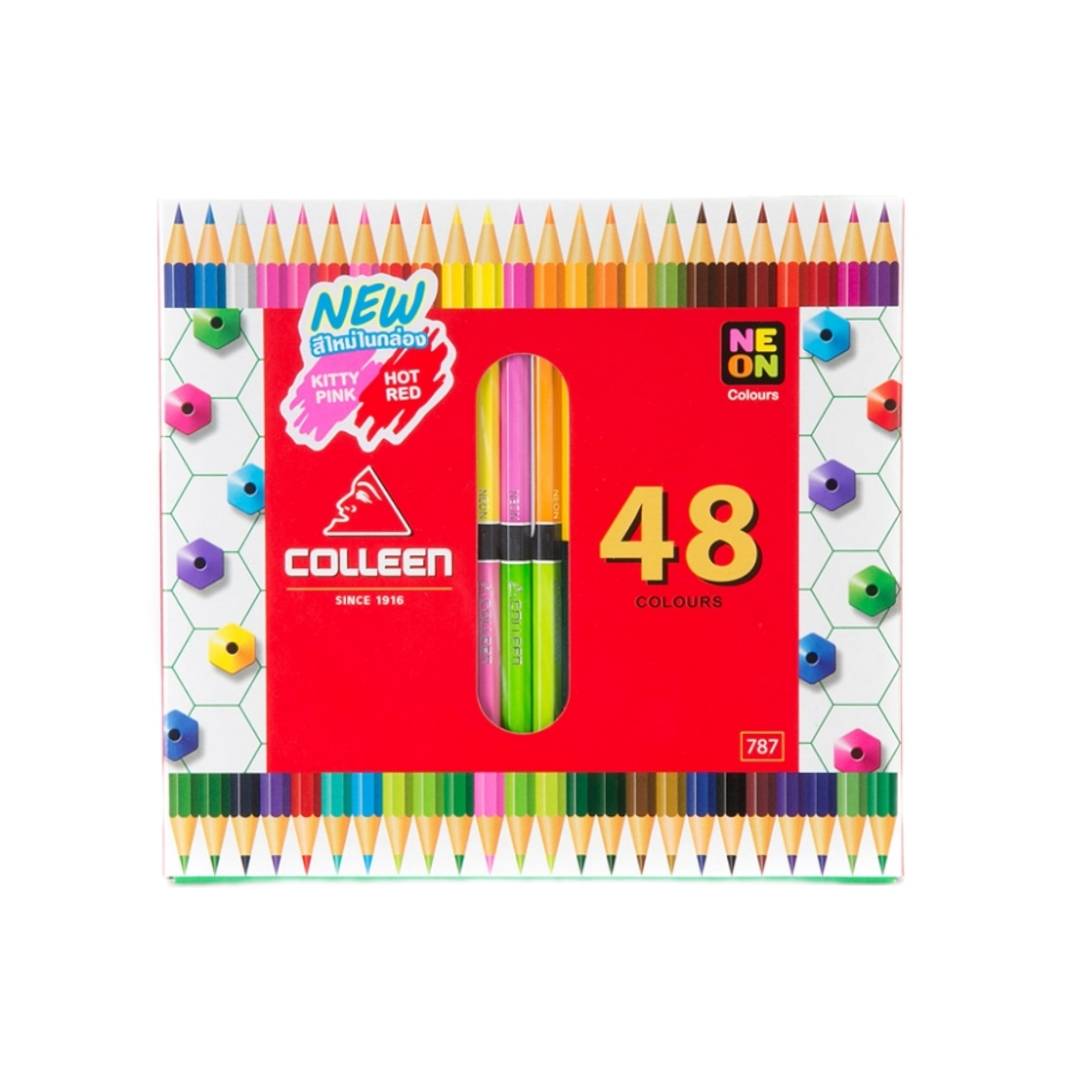 ดินสอสีไม้ คอลลีน 787 <br> 48สี 24แท่ง (2หัว)