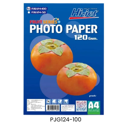 กระดาษ INK JET HI-JET <br> ผิวมัน PJG124-100 <br> 120g A4 100แผ่น/ห่อ
