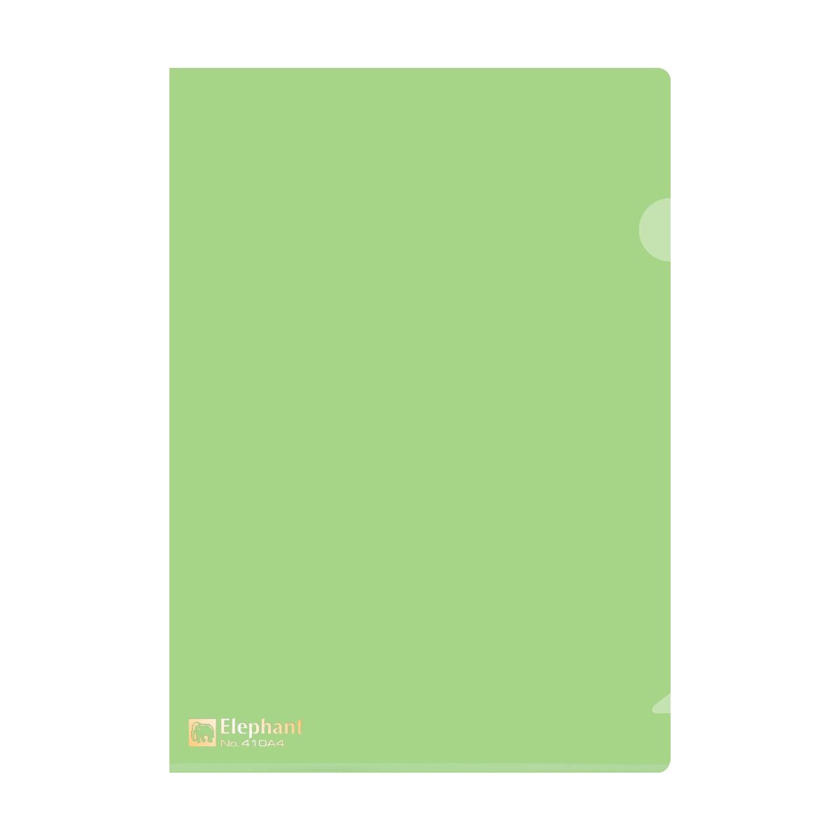 แฟ้มพับ พลาสติก ตราช้าง <br> 410 A4 12แฟ้ม/ห่อ