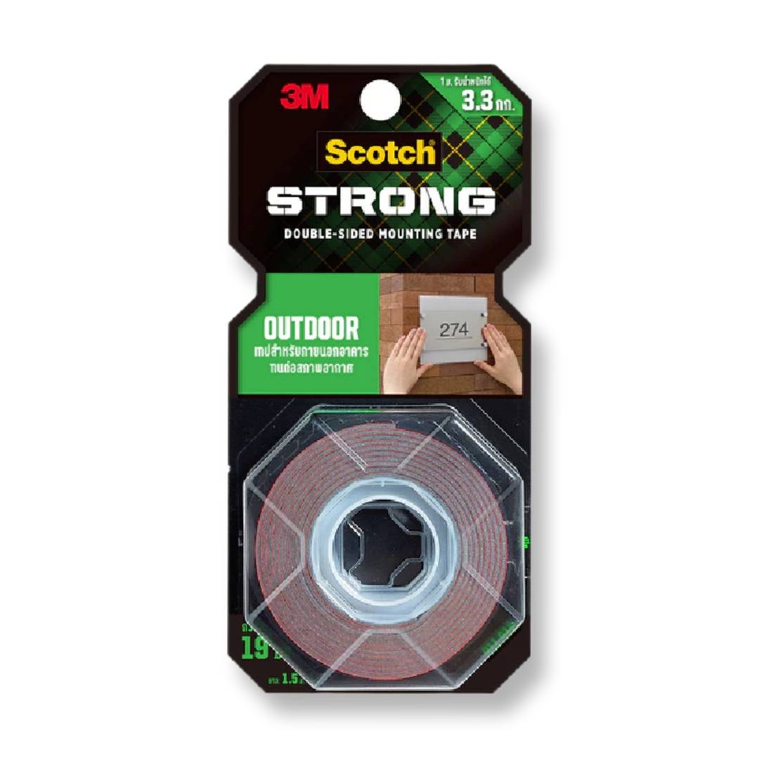 เทปโฟมกาว 2หน้า 3M <br> แรงยึดติดสูง STRONG <br> 411 19มม.x1.5เมตร