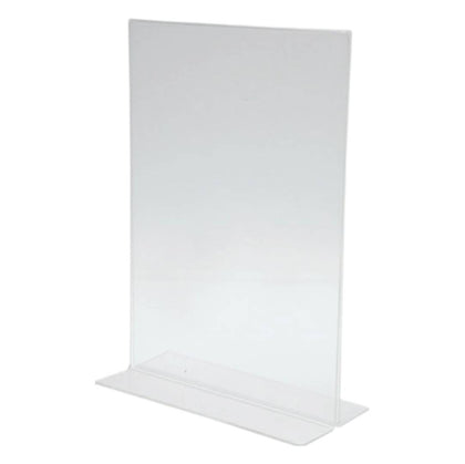 ป้ายอะคริลิคตั้งโต๊ะ แพลนโก <br> แนวตั้ง 2หน้า <br> 15x22ซม. ( A5)