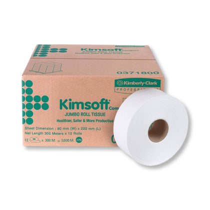 กระดาษชำระม้วนใหญ่ 2ชั้น <br> Kimsoft 03718 12ม้วน/ลัง