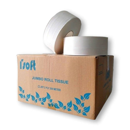 กระดาษชำระม้วนใหญ่ 2ชั้น <br> Isoft BG02 12ม้วน/ลัง