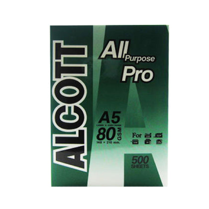 กระดาษถ่ายเอกสาร 80g A5 <br>(148x210mm) 500แผ่น/รีม <br>Alcott