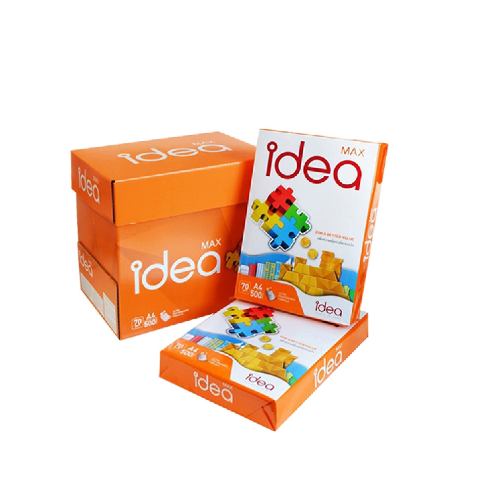 กระดาษถ่ายเอกสาร 70g A4 <br>5รีม/กล่อง Idea MAX