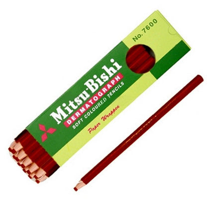 ดินสอเขียนกระจก มิตซูบิชิ 7600 สีแดง (12แท่ง/กล่อง)