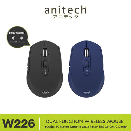 เม้าส์ไร้สาย anitech W226 2ฟังก์ชั่น สัญญาน 2.4G และ Bluetooth 5.1