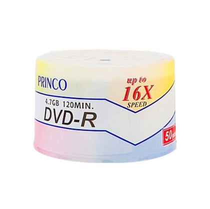 แผ่น DVD-R 4.7GB PRINCO <br> 16X 50แผ่น/แพ็ค