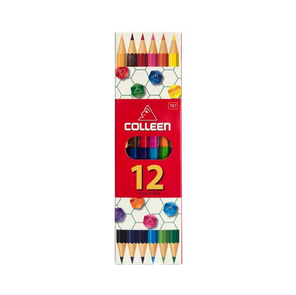 ดินสอสีไม้ คอลลีน 787 <br> 12สี 6แท่ง (2หัว)