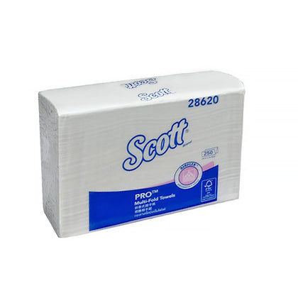 กระดาษเช็ดมือ Scott Multi-Fold <br> Towels 28620 1ชั้น 250แผ่น/ห่อ